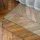 Vintage coffee table in curved corrugated tempered glass minimalist design