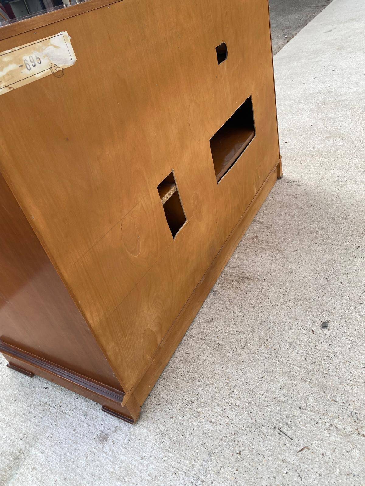 Louis Philippe country wooden sideboard with 2 drawers and 3 doors 126cm