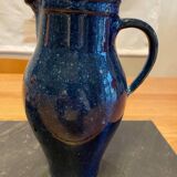 Blue enameled pitcher signed Laboute