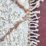 Beni Ouarain rug 300x200 cm – Thick ivory wool, diamond patterns