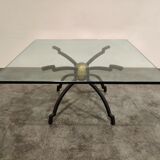 Peter Ghyczy iron and brass coffee table