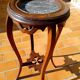 Wooden and marble side table