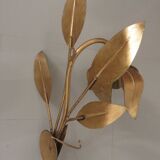 Applique fleur en métal doré années 70