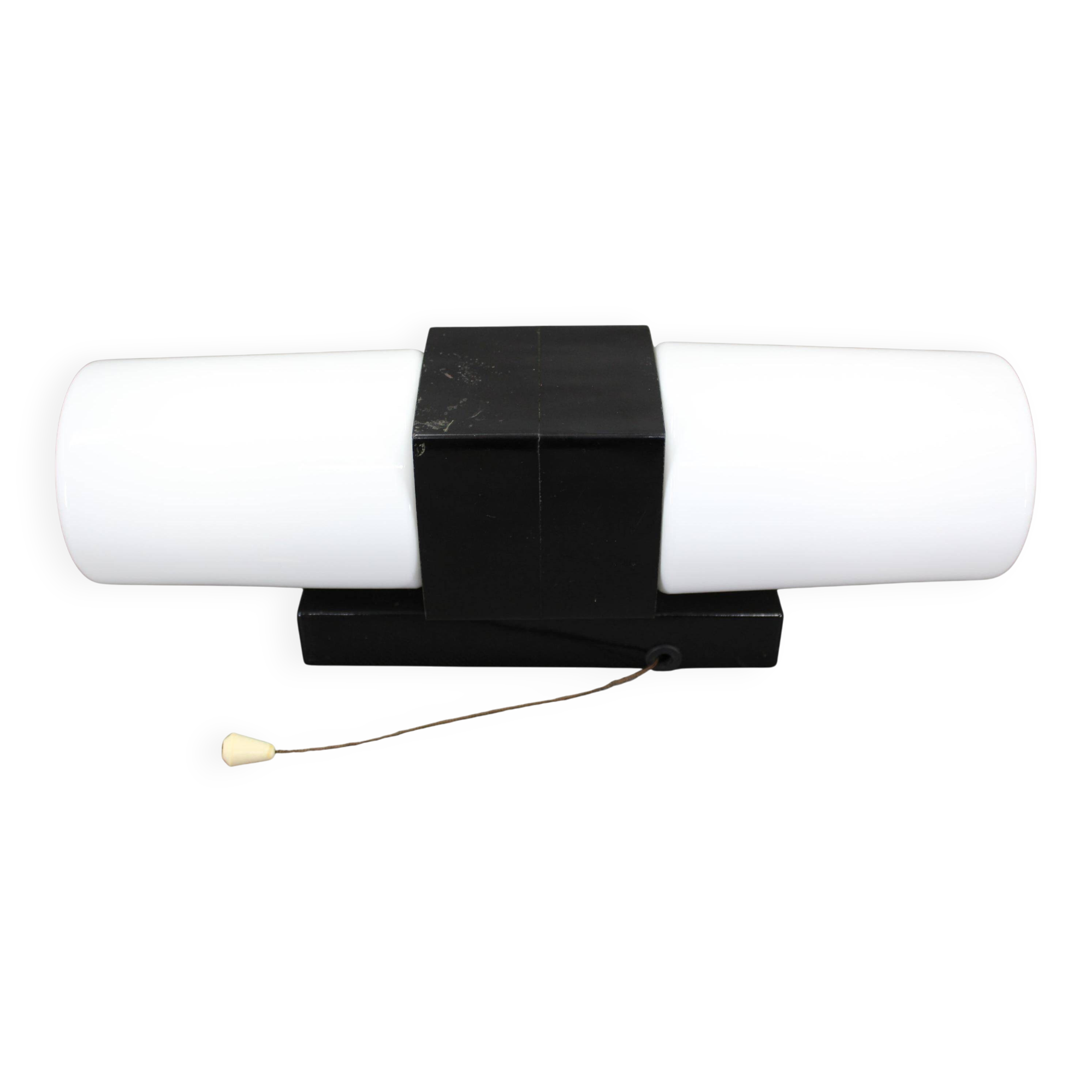 Mid-century wall light in bakelite and glass, 1960s