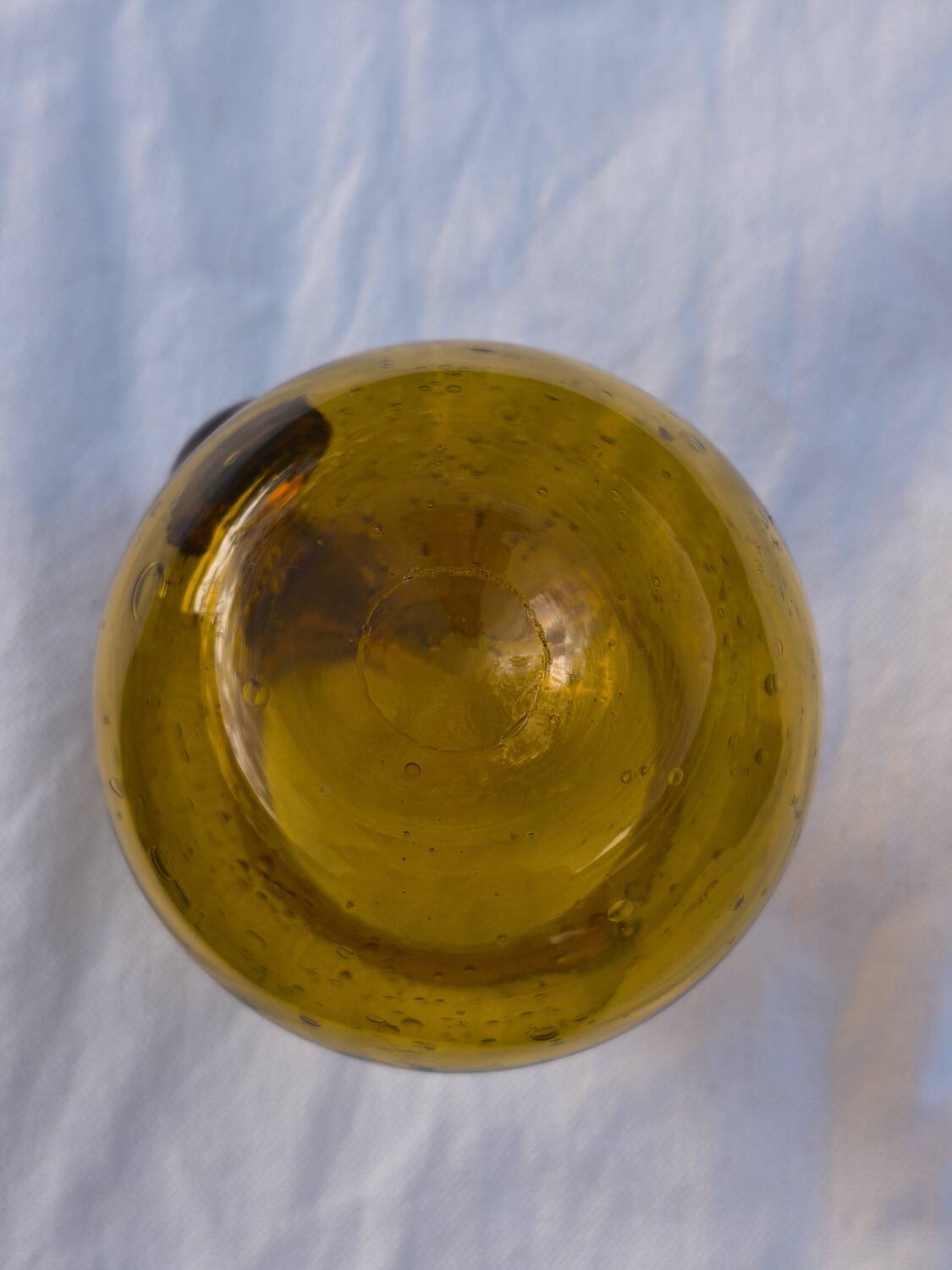 Hand-blown glass pitcher