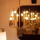 Brass chandelier, Italy 1950s