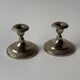 Antique silver-plated metal candlesticks