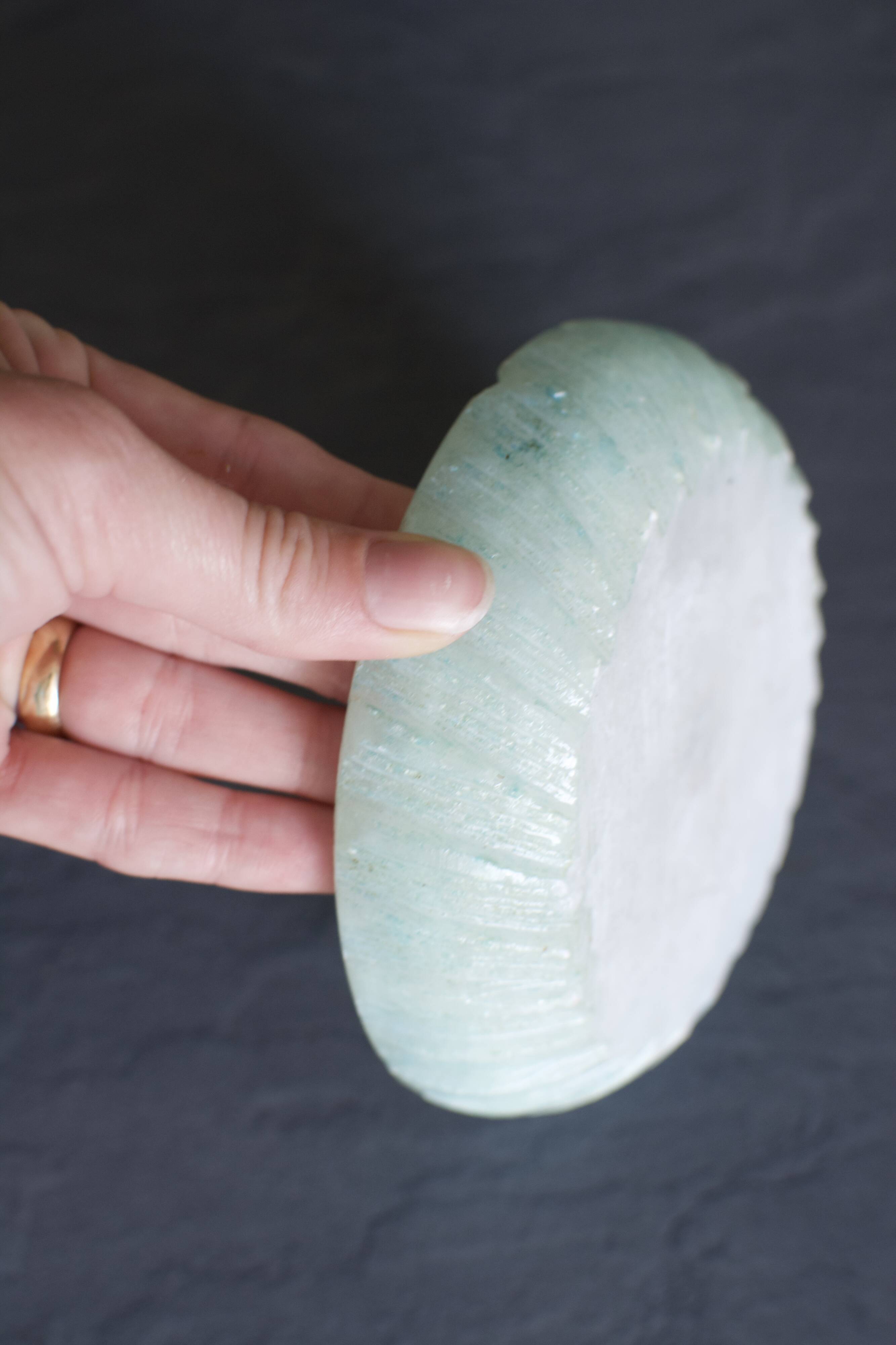 Cendrier vintage en marbre vert mint