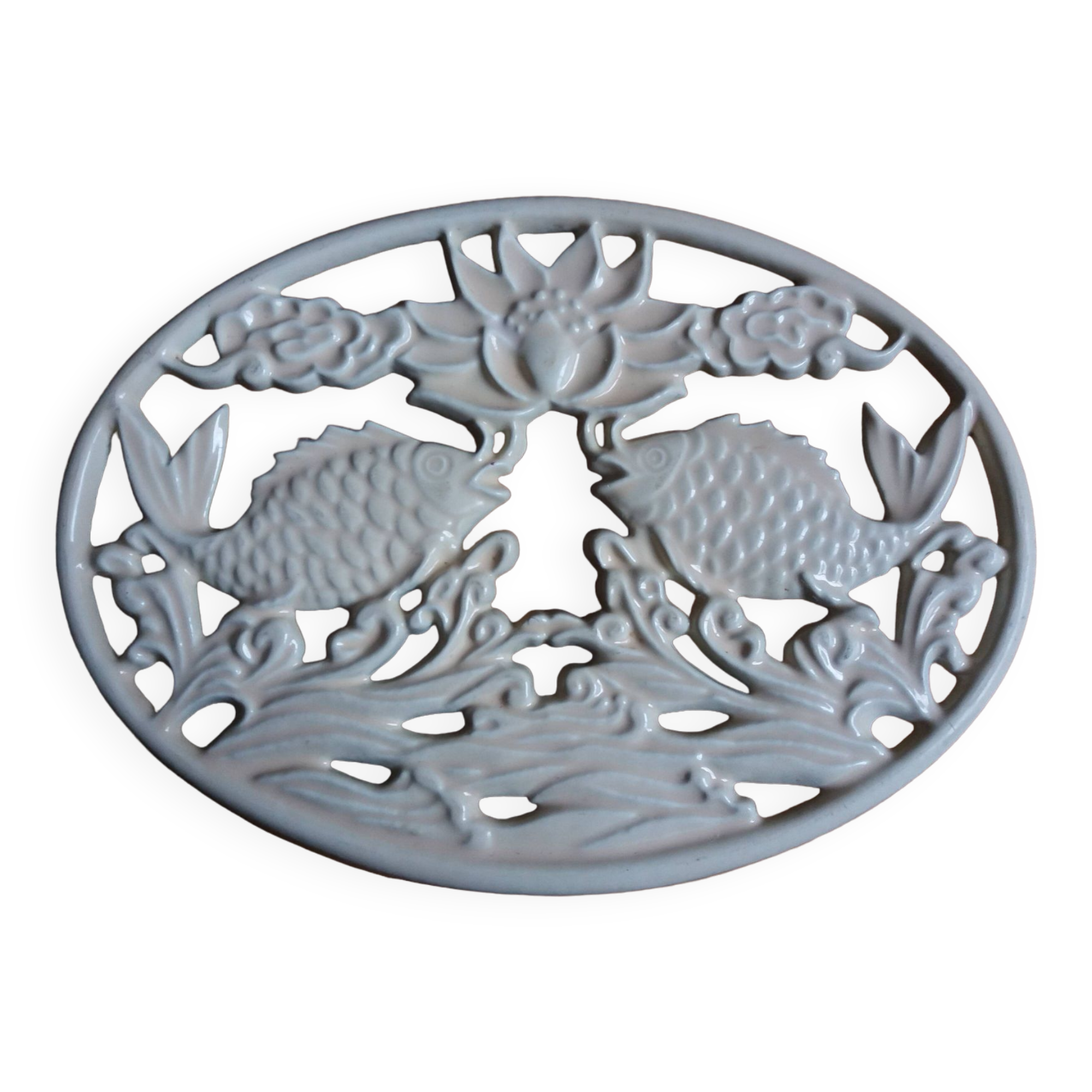 Cast iron fish trivet