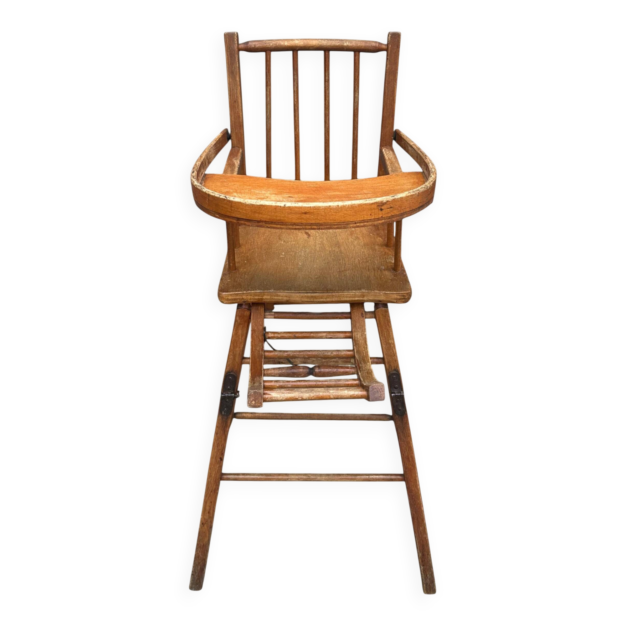 Chaise haute pour enfant en bois courbé
