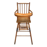 High chair for children in curved wood
