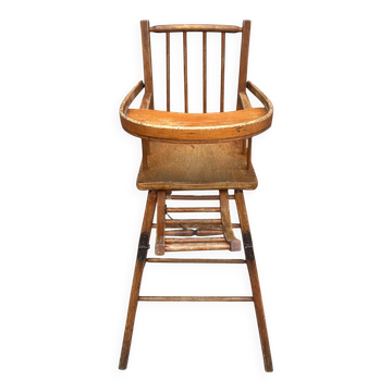 Chaise haute pour enfant en bois courbé