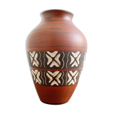 Vintage brown ceramic German vase, Mid Century West Germany pottery