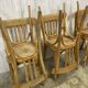 Série de 6 chaises bistrot en bois courbé