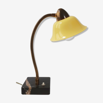 1950 marble, brass and sheet metal lamp