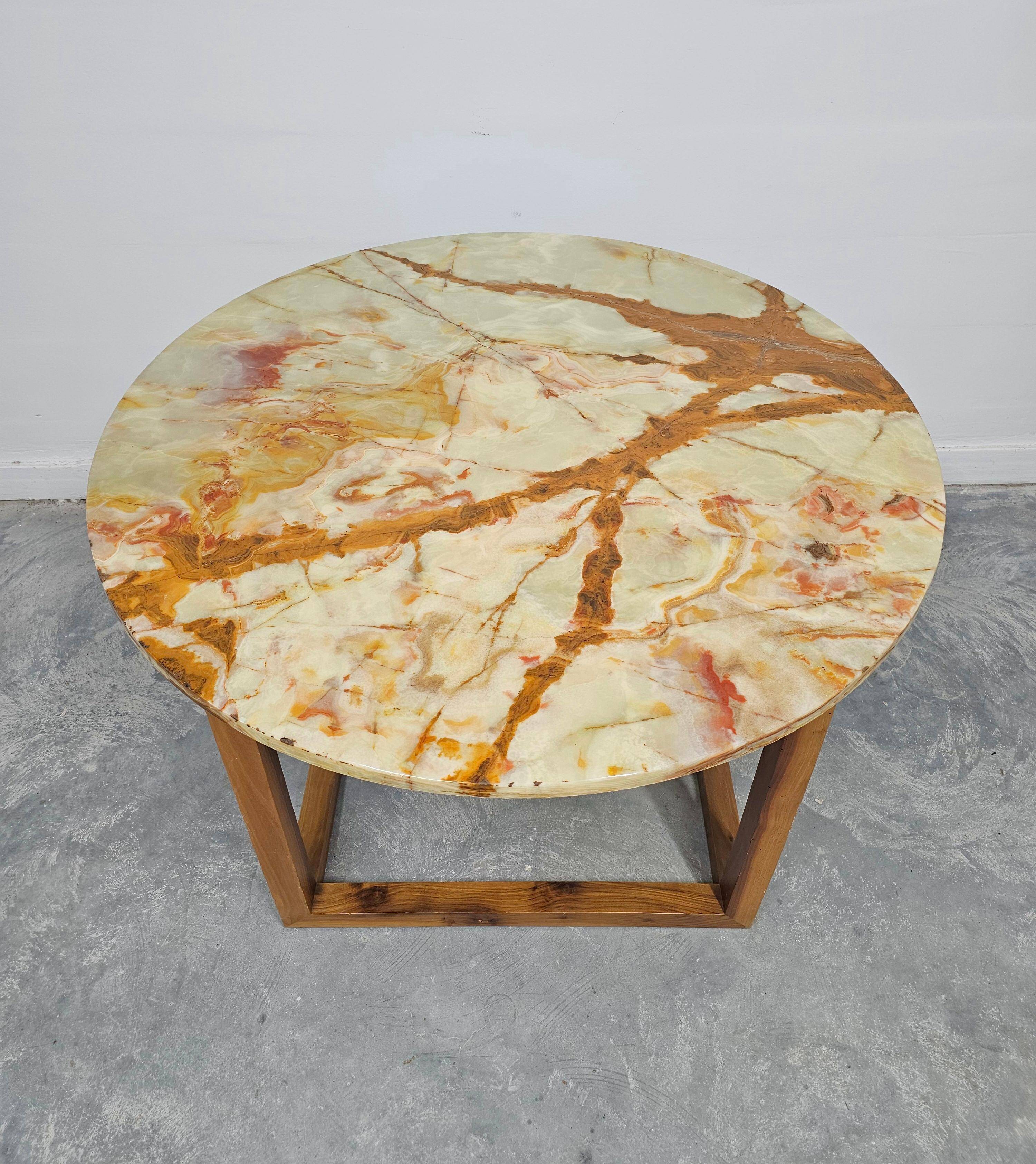 Art Deco coffee table by Josef Hoffmann for Wittmann with an onyx top.