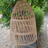 Pair of wicker pendant lights