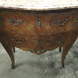 Comfortable curved Louis XVI style rosewood marquetry