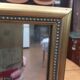 Miroir entre-deux Louis XVI à perles doré - 135x37cm