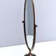 Vintage Oval Cheval Mirror with Brass and Metal Frame, Italy