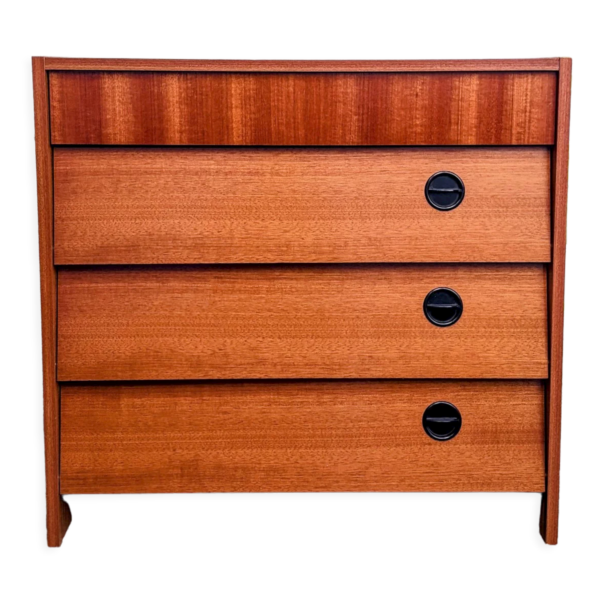 Shoe cabinet teak and oak veneer 60s