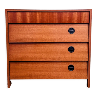 Shoe cabinet teak and oak veneer 60s