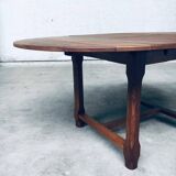 Popular Work Oak Extendable Dining Table, France, 1930s