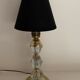 Pied de lampe en verre et métal doré