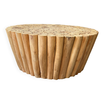 Table basse en rondins de bois