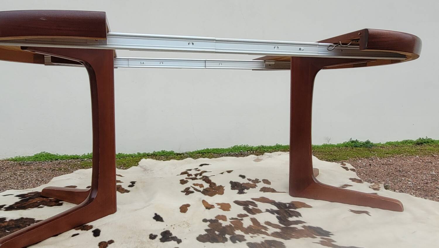 Vintage Scandinavian style table with 2 teak extensions, 1960s
