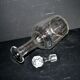 Vintage bistro carafe in cut glass with flat ribs H33cm