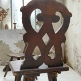 Pair of brutalist Alsatian mountain chairs 19th