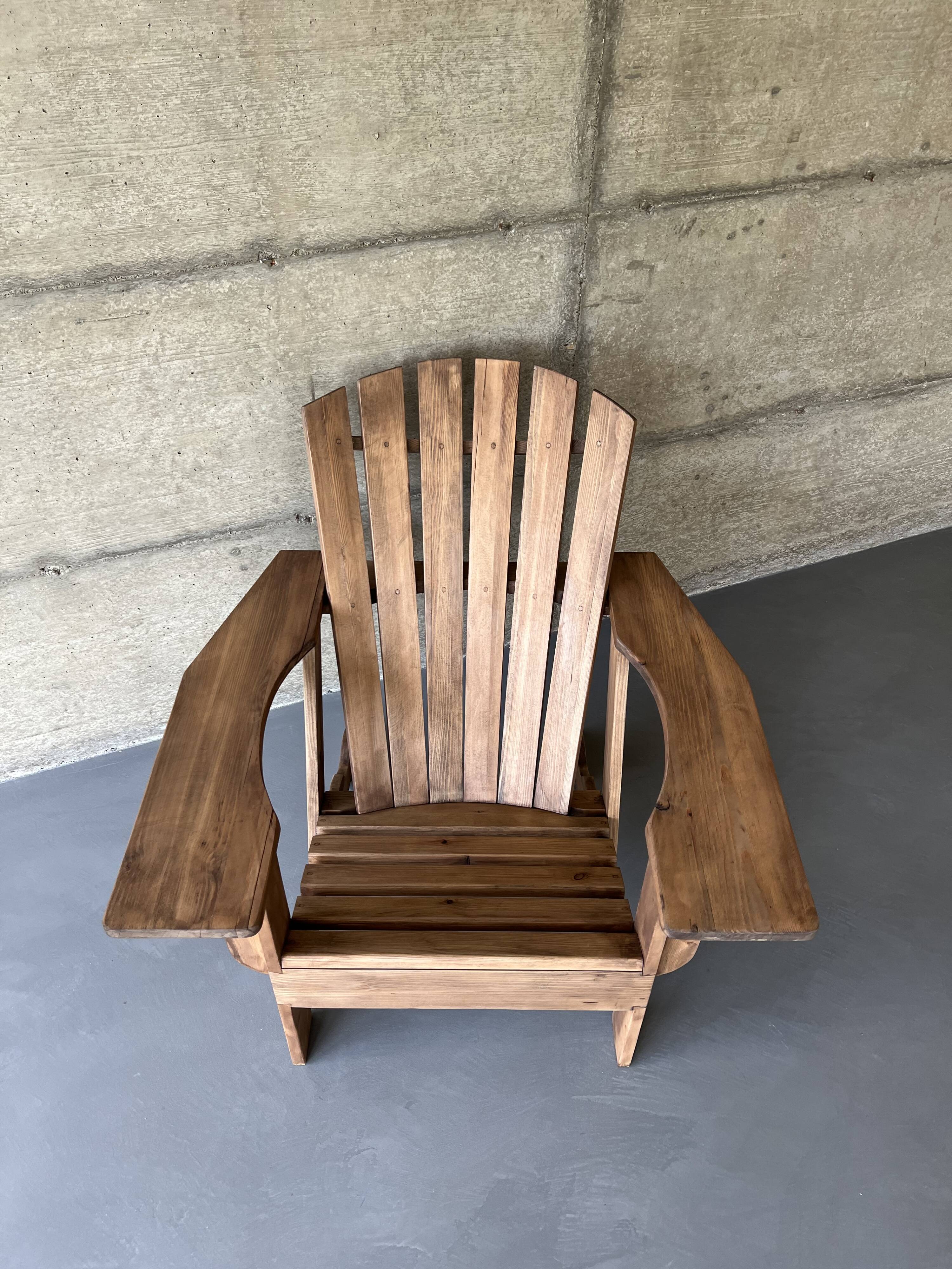 2000s pine Adirondack armchair