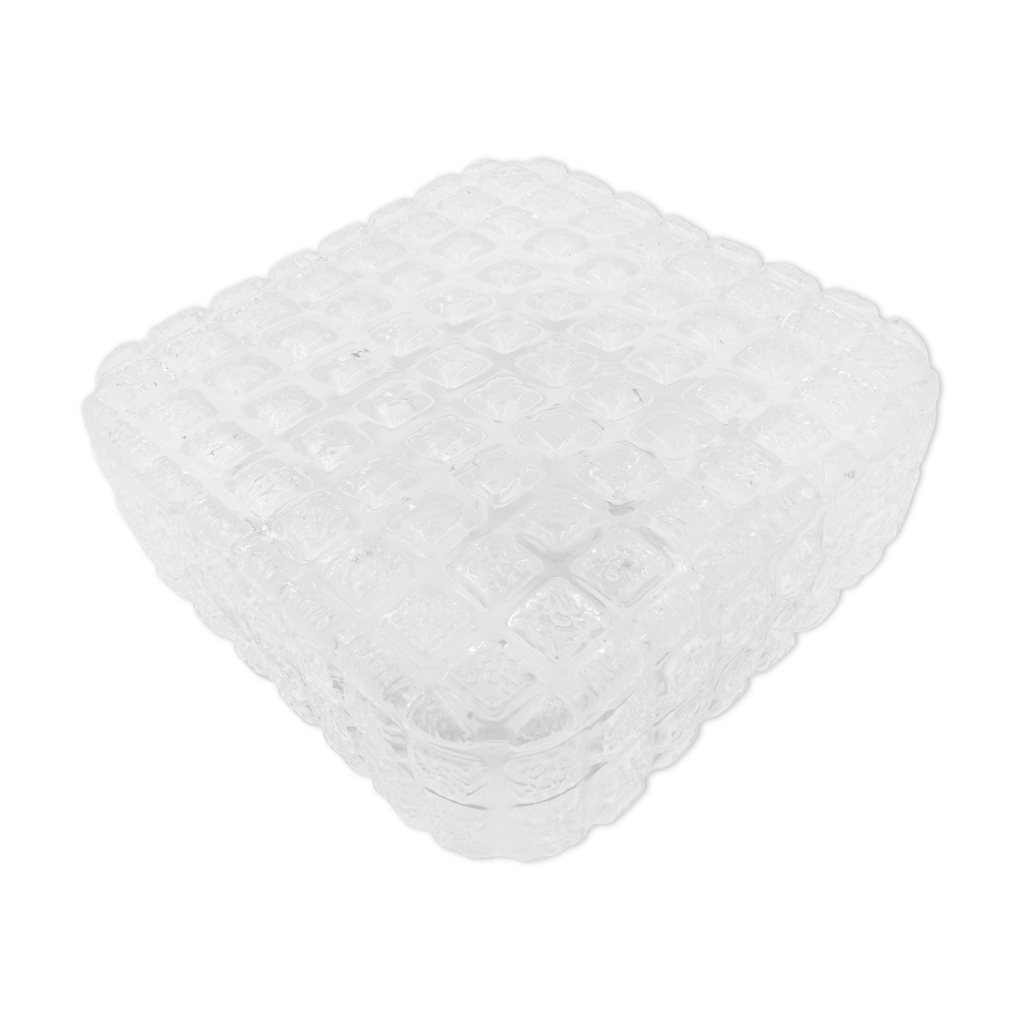 Ceiling lamp in molded glass with relief