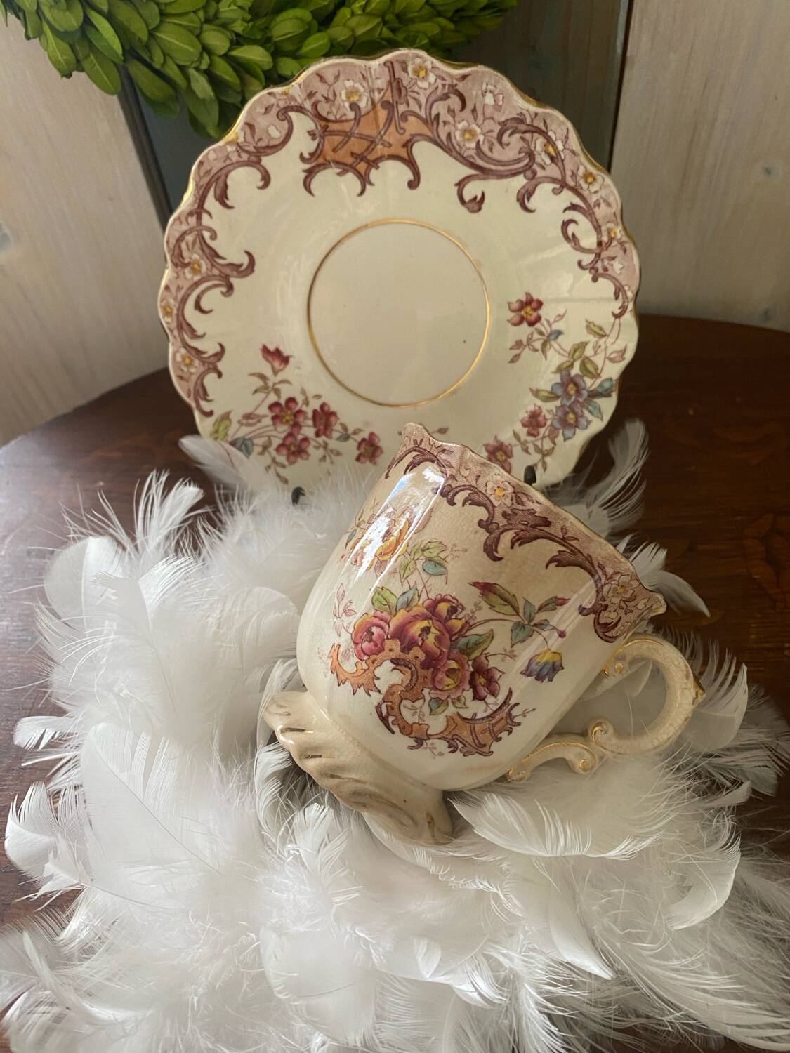 Sarreguemines coffee cup, Fleury model, 19th century, rare