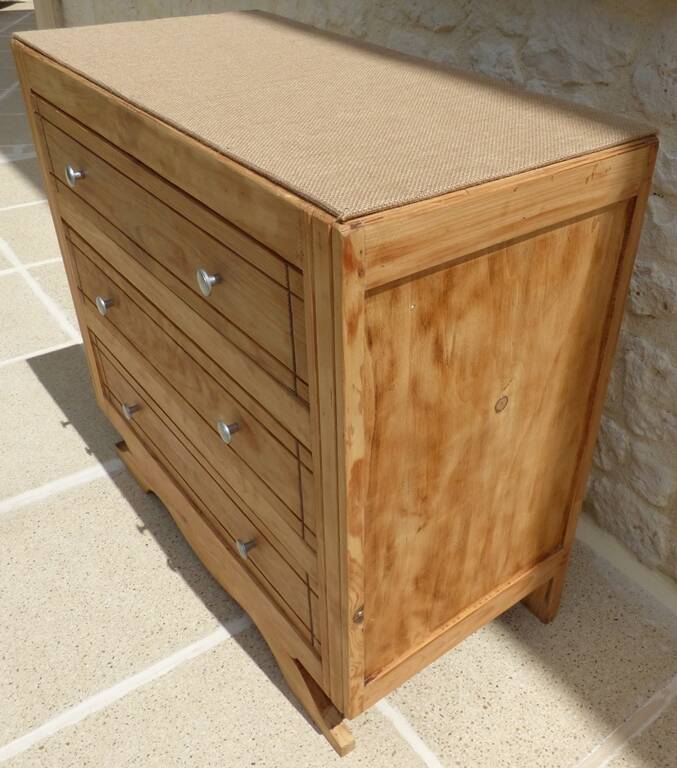 Art Deco 3-drawer wooden chest of drawers - Completely restored and refurbished -