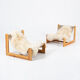 Sling chair in pine, canvas and sheepskin, 1970s