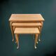 Nest of solid wood tables with cabriole legs in Louis XV style – 1950s-60s