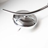 Torch wall lampof the 60s in silver and glass
