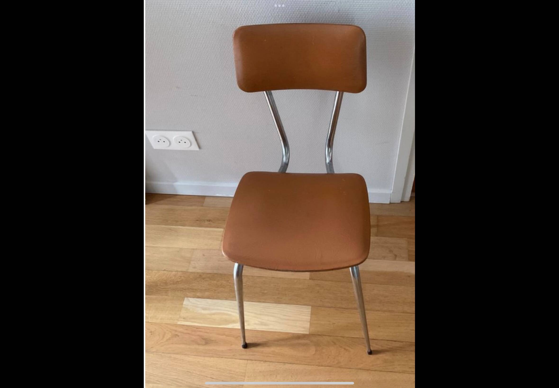 Vintage 70s chrome metal tub chair