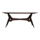 Midcentury Italian Oblong Marble Effect Table With Wood Base.