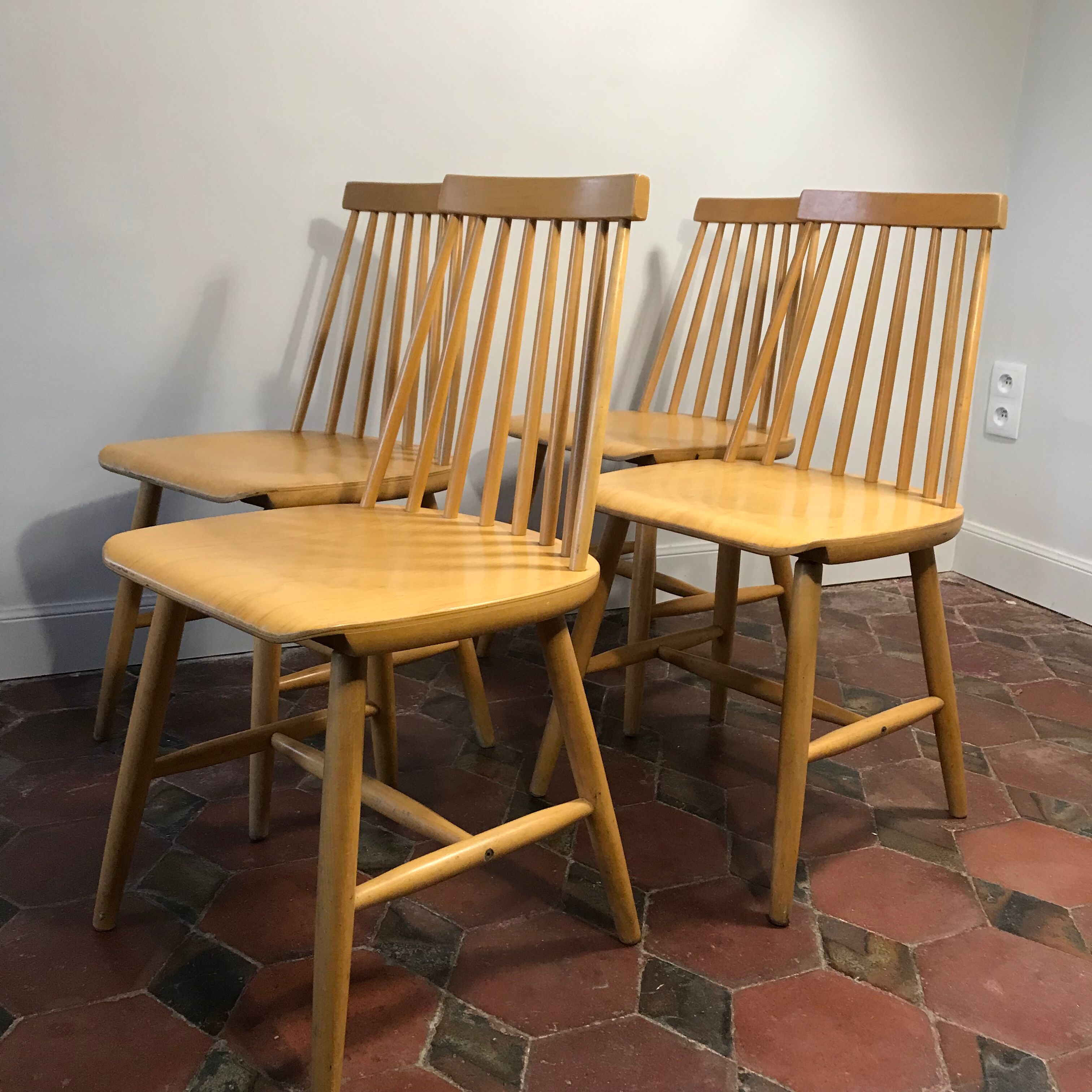 Lot de 4 chaises  1960-70 modèle Tellus IKEA vintage