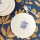 Lot de 4 assiettes à dessert lunéville tradition fleurs bleues