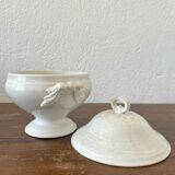 Antique white ironware soup tureen from the end of the 19th century