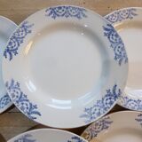 6 flat plates Digoin Sarreguemines model Jacques