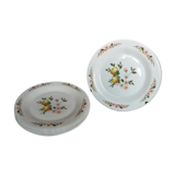 6 assiettes dessert Arcopal décor pomme fleur pommiers vaisselle ancienne elf