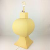 Ceramic lamp, pastel yellow Charolles earthenware 1980