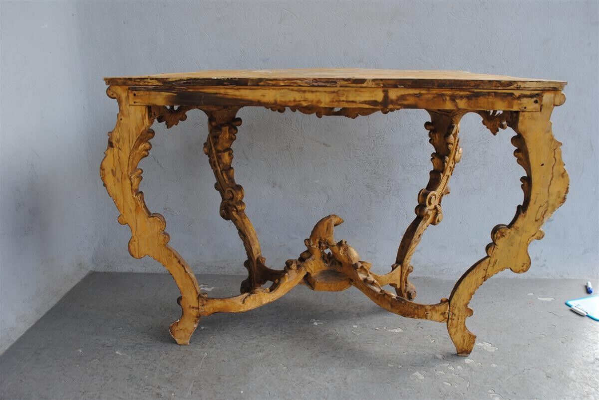 Console Louis XV gold on wooden marble