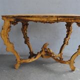 Console Louis XV gold on wooden marble