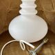 White opaline globe, Space Age ellipse, neck, stacked saucers